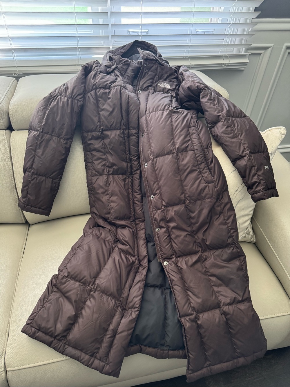 The North Face Women's Long Hooded Puffer Coat - Brown